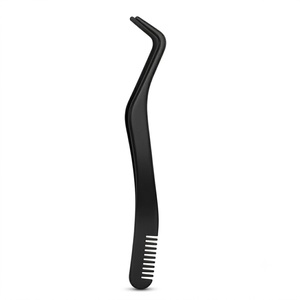 Pinzas Curvas de Acero Inoxidable con Punta Serrada en Forma de C de Precisión para Extensiones de Pestañas 3D - Product Image 3