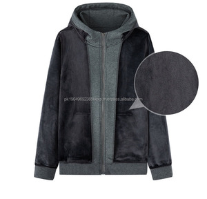 Ensemble de survêtement décontracté pour homme, sweat-shirt à capuche, veste zippée, uni, épais, polaire, jogging - Product Image 4