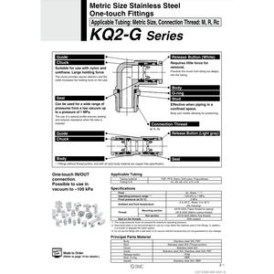 Raccord à une touche SMC Pneumatics KQ2L04-02GS1 pièce pneumatique - Product Image 3