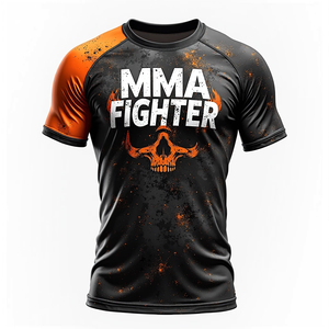 Rashguard MMA à manches courtes personnalisé, impression par sublimation, BJJ Jiu Jitsu Grappling Gym Fitness Training Performance - Product Image 3
