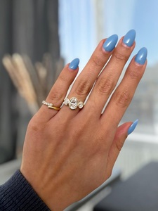 Premium Three Stone Oval Cut Diamond <b>Ring</b> Lab Grown 2.02CT With 18K Solid Gold Womens Wedding Engagement Promise Gift For Lovers - Product Image 2