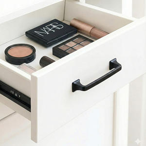 Poignées de meuble modernes en alliage de zinc noir, base rectangulaire, pour tiroirs de chambre, cuisine, armoires, commodes et portes de meubles - Product Image 5