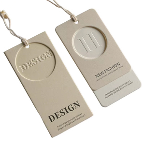 Custom Luxury Embossed Logo Paper Hang <b>Tag</b> Thick Paper Swing <b>Tag</b> Printed Clothing Label Hangtag with String for Garment - Product Image 6