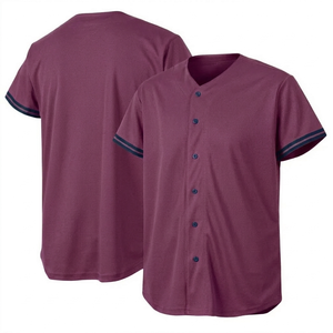 Camiseta de Béisbol Personalizada con Nuevo Diseño y Botones Completos, Logotipo Personalizado, Nombre y Número del Equipo - Product Image 1