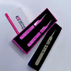 Pince à épiler professionnelle en acier inoxydable avec revêtement papier, design cœur à 45 degrés, pour extensions de cils à 90 degrés, logo personnalisé - Product Image 3