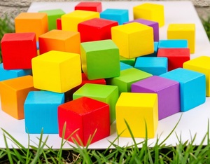 Blocs de construction en bois carrés durables, jouets éducatifs d'extérieur pour enfants - Product Image 4