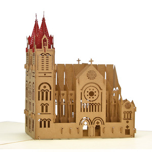 Modèle de papier 3D personnalisé pour l'église, pour carte pop-up de vœux et décorations - Product Image 4