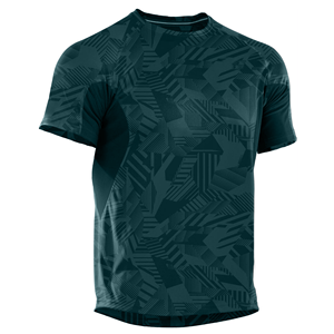 T-shirt à manches courtes pour homme, imprimé numérique, col en V, évacuation de l'humidité, 100% polyester, coupe classique, toutes saisons, fermeture à boucle T-Strap - Product Image 4