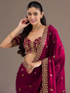 Hot Selling Sequined Chiffon Tissue Indian Pakistani Saree Blouse Beautiful 8 Color Combination Eco-Friendly Winter/Summer - Product Image 5
