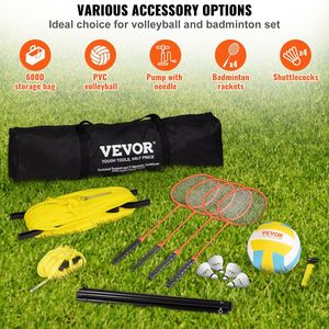Ensemble de badminton portable professionnel pour l'extérieur, poteaux en acier réglables en hauteur avec filet de volley-ball en PVC, équipement de terrain combiné - Product Image 6