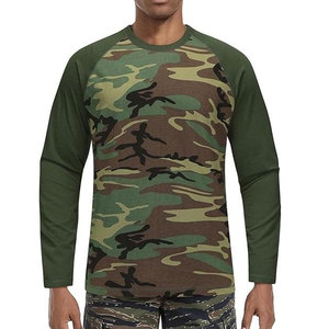 T-shirt à manches courtes camouflage pour homme, coupe classique, décontracté, respirant, 100% coton jersey, tissu tricoté, imprimé numérique - Product Image 5