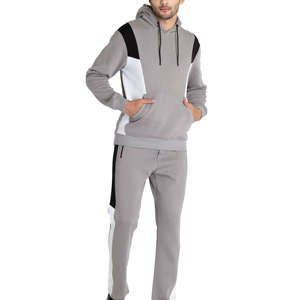 Ensemble de survêtement pour homme, mode automne, chaud, deux pièces, coupe oversize, couleur unie, décontracté, avec sweat à capuche et pantalon long - Product Image 1