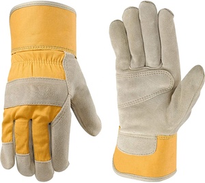 Cuero de piel de vaca dividido guantes de trabajo de los hombres de estilo personalizado guantes de seguridad de cuero - Product Image 1