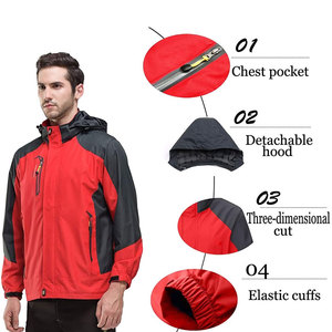 High Quality Men's Slim Softshell Windbreaker <b>Jacket</b> <b>Canvas</b> Fabric Breathable Windproof Waterproof Letter Pattern Outdoor Use - Product Image 6