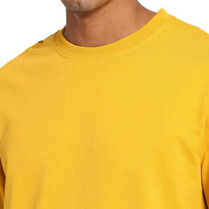 Sweat-shirt à col rond jaune pour homme, coupe classique, couleur unie, tricoté, manches longues, style streetwear - Product Image 5