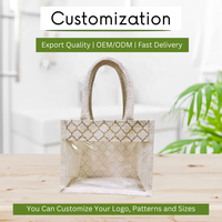 Sacs-cadeaux en jute de faveur de mariage de taille moyenne écologiques les plus vendus pour les paniers de chambre panier avec fenêtre transparente à l'avant