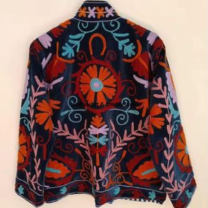 Indian Handmade Suzani Cotton Jacket Hand Embroidered Short Jacket Unisex <b>Coat</b> Handmade Suzani Short Jacket - Product Image 5