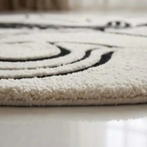 Minimalist Black White Wool Area <b>Rug</b> Abstract Modern <b>Hand</b> <b>Tufted</b> <b>Rug</b> Soft Plush Carpet Living Room Decorative Floor Designer <b>Rug</b> - Product Image 5