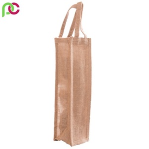 Sac fourre-tout personnalisé en toile de jute vente en gros de sac à vin rouge en jute sac à vin réutilisable en toile de jute pour bouteille unique fournisseur en Inde - Product Image 2