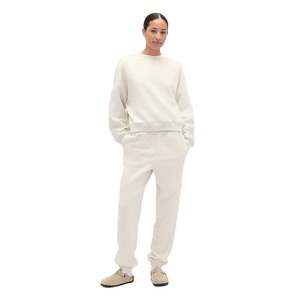 Sweat pour femme de couleur unie à la mode Sweat-shirt à col rond en mélange de coton ultra doux pour un look de style de rue - Product Image 4