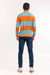 Suéter para hombre de dos colores con diseño personalizado, logotipo OEM y ODM, suéter de punto de manga larga, suéter tipo waffle, suéter de cuello redondo para hombre. - Product Image 4