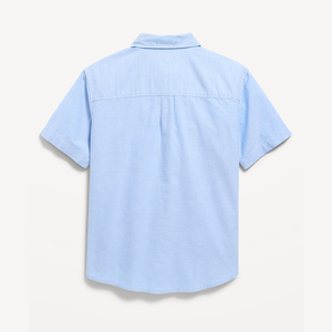 เสื้อนักเรียนแขนสั้นผ้าฝ้ายสีฟ้าอ่อนสำหรับนักเรียนทุกเพศ ขายส่ง - Product Image 2