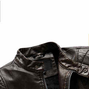 Chaqueta de Motociclista de Cuero Marrón Vintage Personalizada para Hombre, con Hombros Acolchados, Cuello Alto, Corte Ajustado, para Invierno - Product Image 3