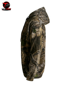 Sweat à capuche polaire tactique pour homme, camouflage Woodland Branch & Oak, entièrement zippé, lourd, pour la chasse, avec cordon de serrage réglable - Product Image 5
