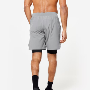 Wholesale Custom Solid <b>Mens</b> <b>Compression</b> Workout <b>Shorts</b> with Liner 2-in-1 Mesh Breathable Quick Dry Gym <b>Shorts</b> - Product Image 2