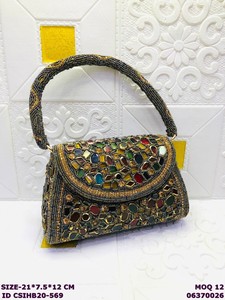 Luxury Handmade Crystal Beaded Evening Handbag for Women | Designer Stone Embellished Party Purse | Bridal <b>Wedding</b> <b>Clutch</b> Bag - Product Image 2