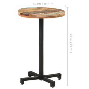 Mesa de Bistro de Madera Reciclada y Hierro, Diseño Compacto y Duradero para Uso en Restaurantes - Product Image 6