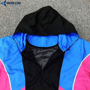 Unisex Y2K Hooded Windproof Jacket Color Blocking Raglan Sleeve Oversized Regular Fit Autumn Wear 100 Polyester Woven Print - Product Image 6