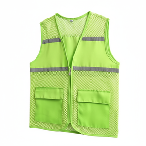 Top Quality Breathable Mesh Reflective <b>Work</b> Vest LED Flash <b>Waterproof</b> Zipper Front High Visibility Outdoor Utility Vest - Product Image 5