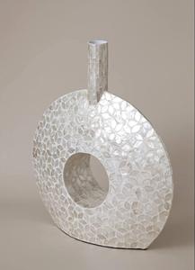 Macetero de Metal con Incrustaciones de Hueso, Hecho a Mano, Forma Redonda, Estilo Minimalista, para Decoración del Hogar, Producto de Lujo, Exportaciones al por Mayor - Product Image 2