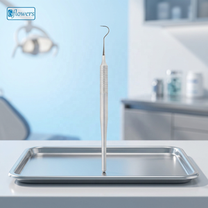 Explorador Dental 6flowers de Acero Inoxidable, Instrumento Manual Clase I, Color Plateado - Product Image 3