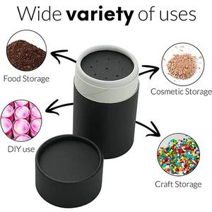 Envases ecológicos de tubos de papel kraft para polvos, cilindros de cartón, cajas de papel redondas, contenedores de tubos personalizados con tamiz. - Product Image 2