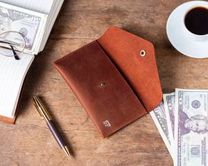 Genuine Leather Cash Envelope System Wholesale Manufacturer Custom Logo Luxury Cash Stuffing B2B Wallet LCE-0038 - Product Image 6