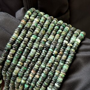 Natural Green Emerald Heishi <b>Beads</b> 5-6MM Emerald Wheel Tyre Shape <b>Beads</b> Heishi Shape Emerald Gemstone Emerald <b>Beads</b> For Jewelry - Product Image 5