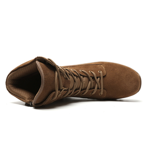 Botas Tácticas Unisex Color Caqui para Senderismo, Parte Superior de Gamuza, Cierre de Cremallera Lateral, Cordones, Suela de Goma, para Caza al Aire Libre, Uso en Otoño - Product Image 6
