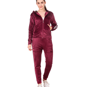 Conjunto de chándal con capucha de color liso para mujer, Top corto de manga larga con cremallera y pantalones con cordón, ropa informal de otoño - Product Image 1