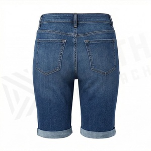 Plus Size Women <b>Denim</b> Shorts <b>Stretch</b> High Waist Ripped Vintage Button Washed Casual Summer Fashion Customized Color Style - Product Image 2