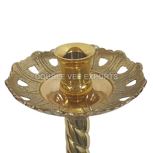Antorchas Litúrgicas |   Candelabro de latón para velas procesionales de iglesia - DOUBLE VEE EXPORTS - Product Image 3