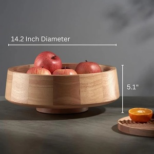 Tazón para Servir de Madera de Mango Artesanal con Base de Pedestal, Artesanía Atemporal para una Presentación de Comida Sofisticada - Product Image 5