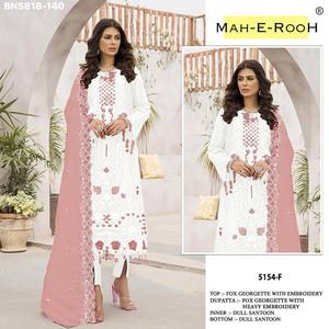 Traje Salwar y Dupatta de Georgette Sintético de Calidad de Exportación India, Especial para Eid, con Bordado de Lentejuelas y Trabajo Khatli, Proveedor de la India - Product Image 4