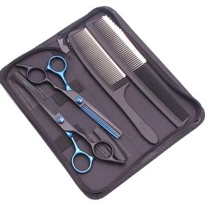 Kit de Tijeras de Peluquería de Alta Calidad en Color Plateado, 6 Piezas, Hermosos Kits de Peluquería con Estuche de Cuero con Cierre - Product Image 1