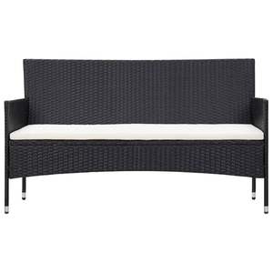 Set salotto da 5 pezzi in Poly Rattan nero con cuscini per mobili da esterno - Product Image 4