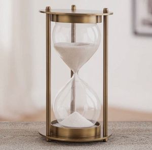 Classic Brass Sand <b>Timer</b> Elegant Handmade Hourglass Decorative Home Office Table Display Premium Gift Collection - Product Image 1