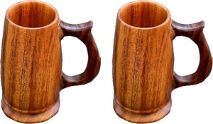 Rustic Japanese Style Wooden Coffee Beer Mug Handmade Sustainable Wood Cup Decorative Gift <b>Drinkware</b> - Product Image 6