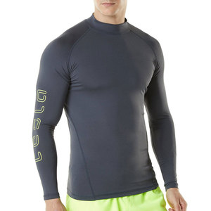 Chemise de sport à manches longues pour homme, en spandex et polyester gris, à séchage rapide, avec protection contre les éruptions cutanées - Product Image 6