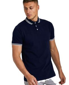OEM al por mayor de manga corta liso Polo de golf de alta calidad con logotipo bordado personalizado polos de hombre 100% algodón - Product Image 1